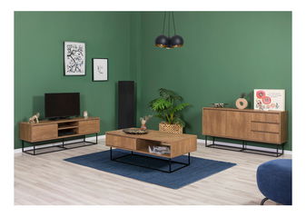 Souprava nábytku do obývacího pokoje Laxi 1 (ořech + černá)