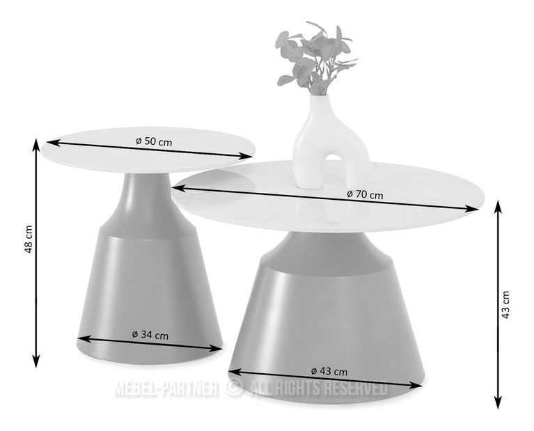 Konferenční stolek Alfiler (mramor + šedá)