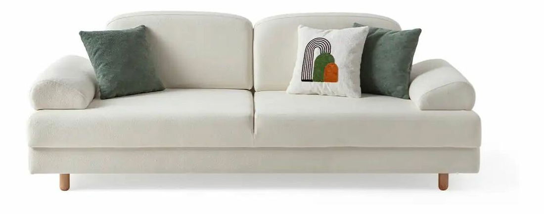 Rozkládací pohovka Arina (krémová) (s úl. prostorem) 1