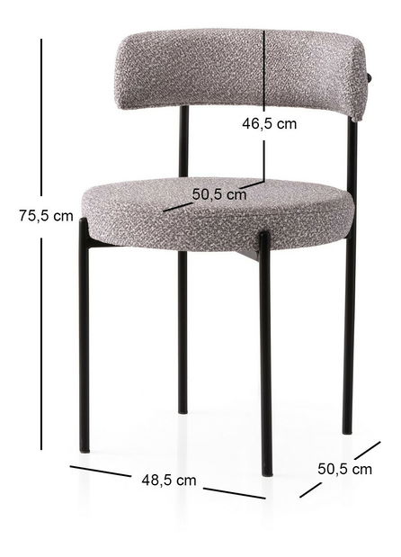 Set 2 ks. jídelních židlí Gindera (černá + šedá)