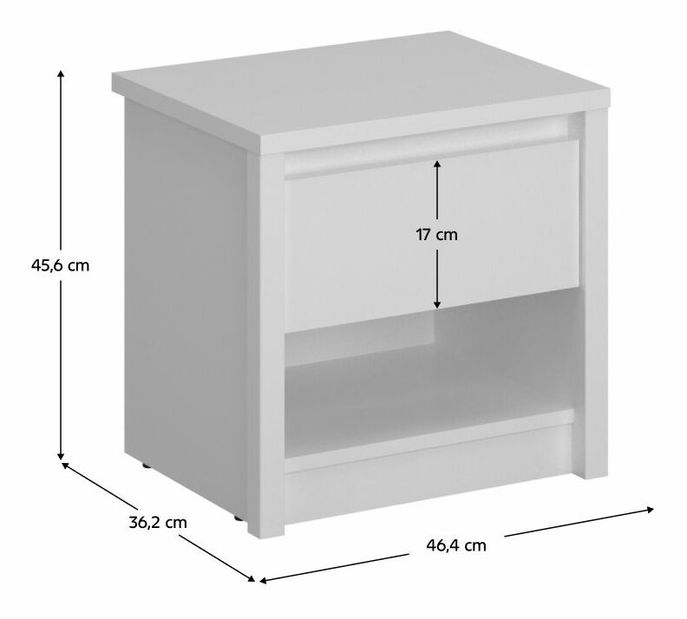 Noční stolek ERODON (bílá)