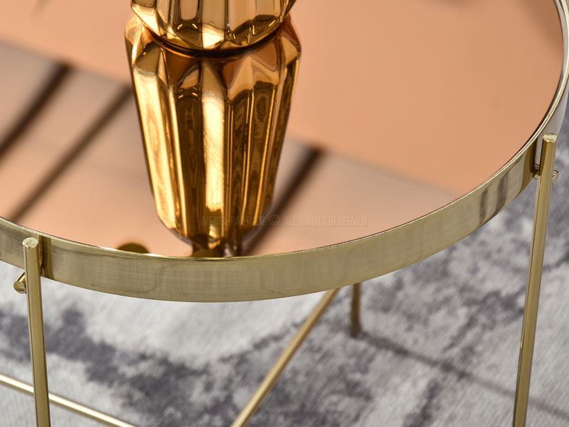 Konferenční stolek Ibbia S (hnědá + zlatá) *výprodej