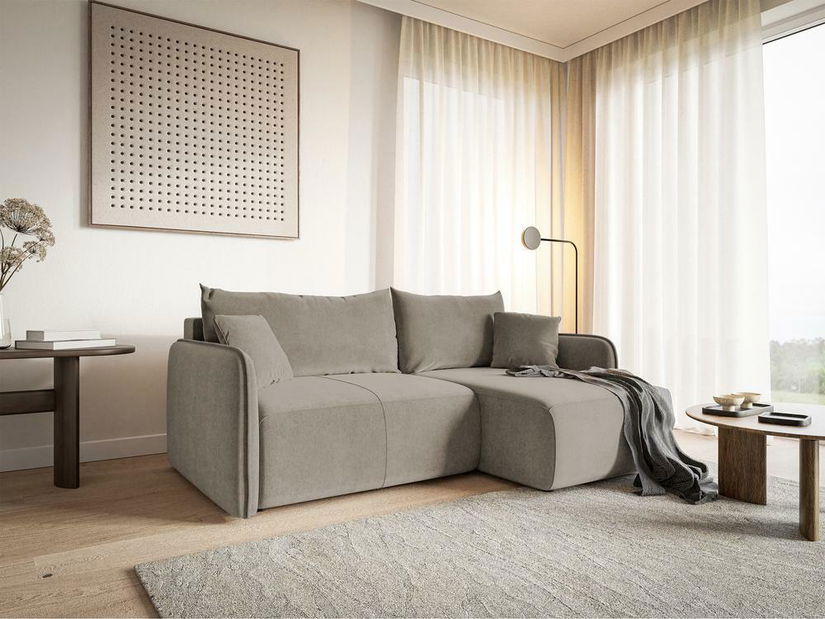 Rohová sedací souprava Mamma (béžovošedá + černá)