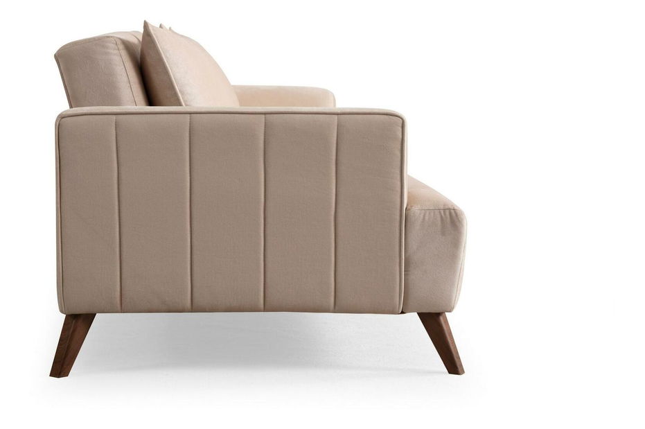 Pohovka trojsedačka Beharona (ecru + ořech)