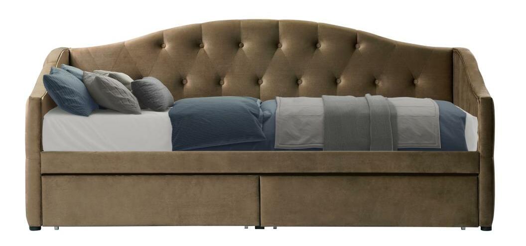 Jednolůžková postel (válenda) 90 cm Zonas (hnědá) (s roštem) (s úl. prostorem)