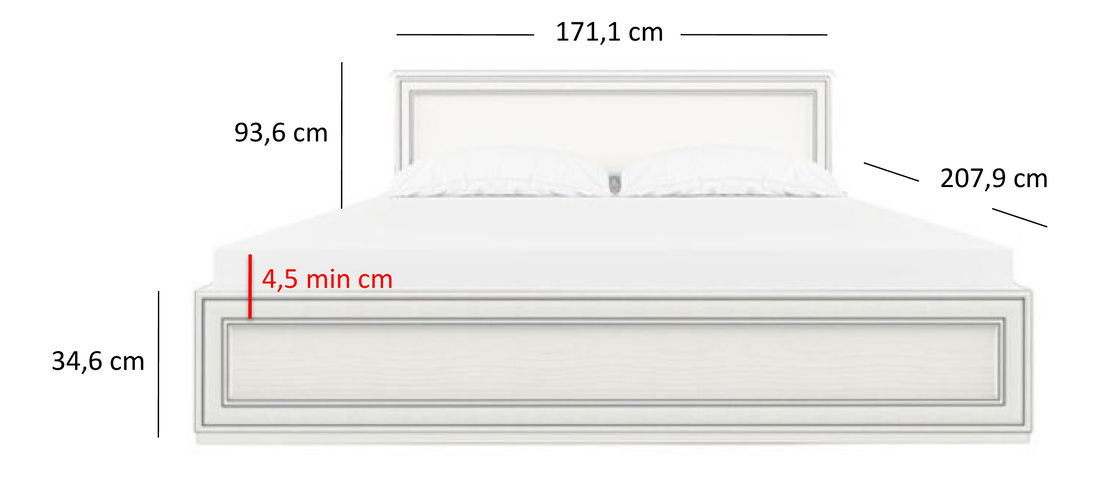 Manželská postel 160 cm Terina (woodline krém) (s roštem)