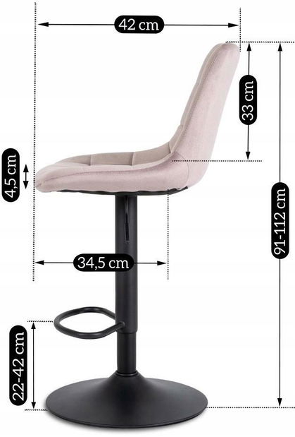 Barová židle Aportaban 2 (růžová)