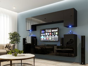 Obývací stěna Berny 69 (černá + černý lesk)