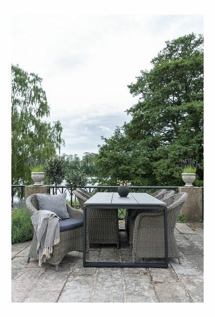 Zahradní stůl Dormeria (šedá + černá)