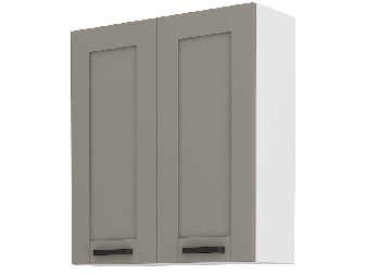 Horní dvoudveřová kuchyňská skříňka Lucid 80 G 90 2F (claygrey + bílá)