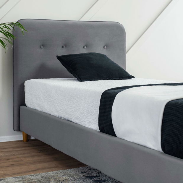 Jednolůžková postel 90 cm Dictador (tmavě šedá) (s roštem)