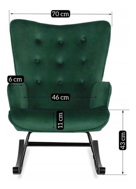 Houpací křeslo Especula (zelená)