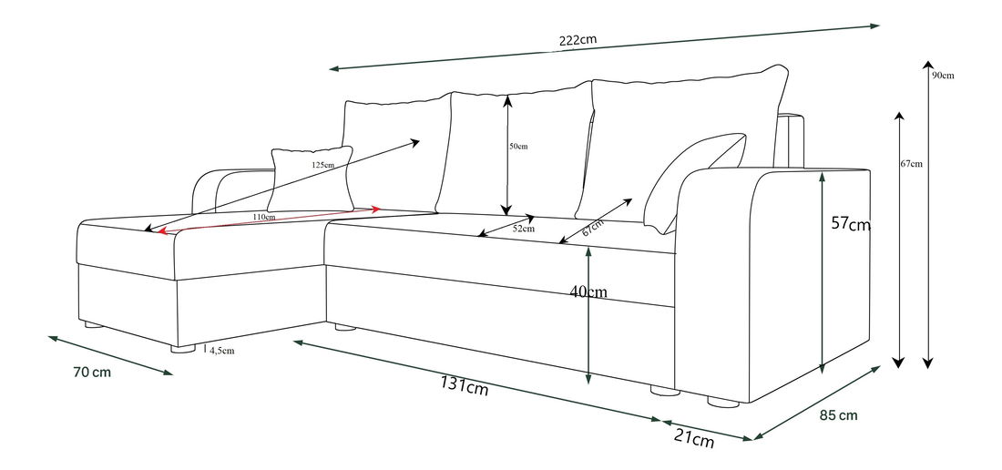Rohová sedací souprava Paragon L (šedá + bílá) (P)