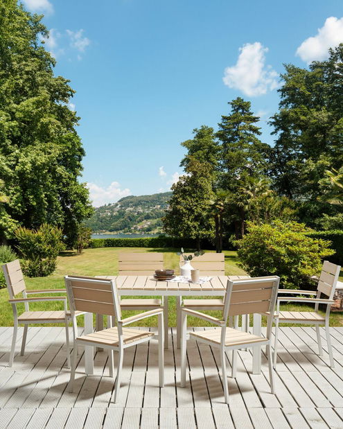 Set 6 ks zahradních židlí Combo (světlé dřevo)