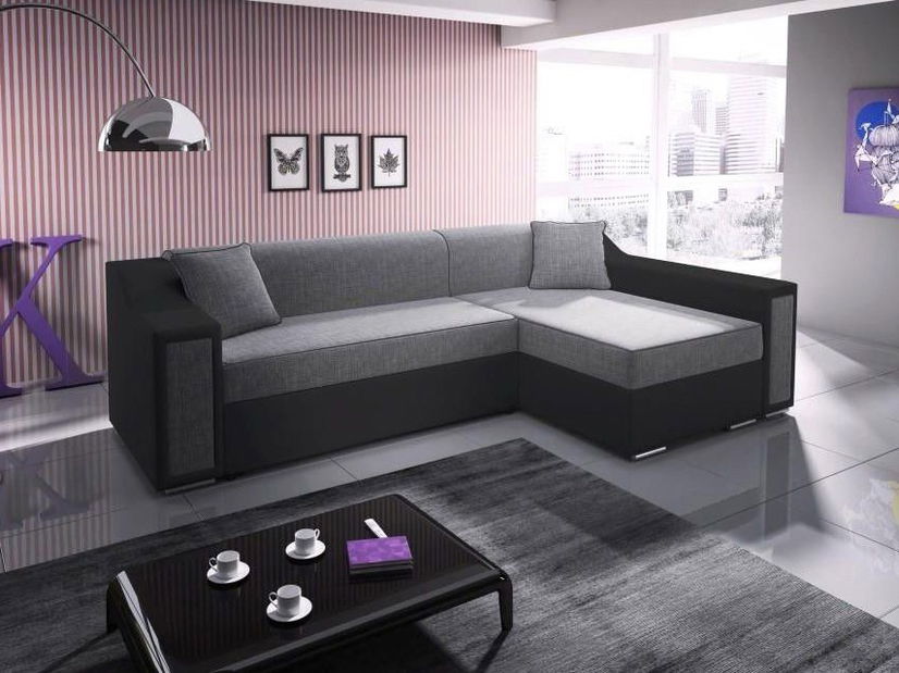 Rohová sedacia súprava Misot (světlešedá + tmavě šedá) (P)