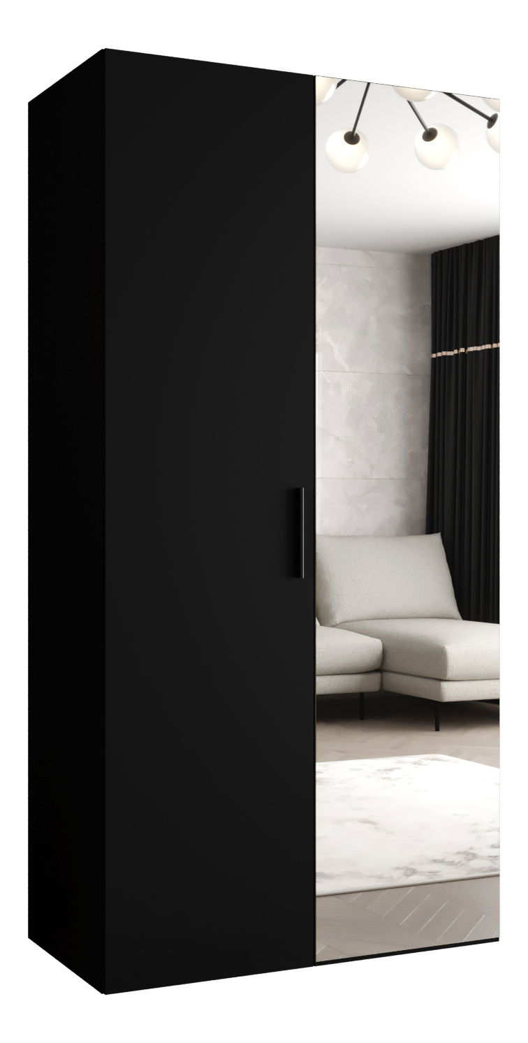 Šatní skříň 100 cm Borry 2 (černá + černá)