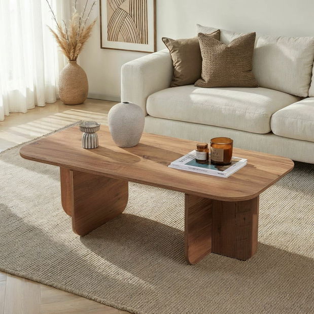 Konferenční stolek Akia (Bílá + dub)