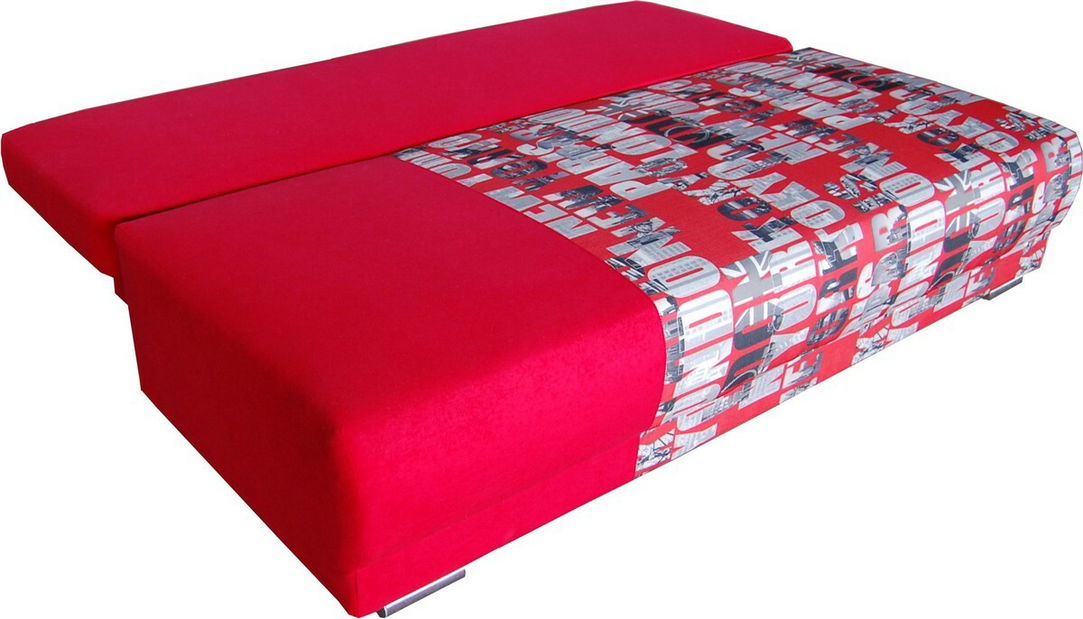 Pohovka Zico šedá + červené květy