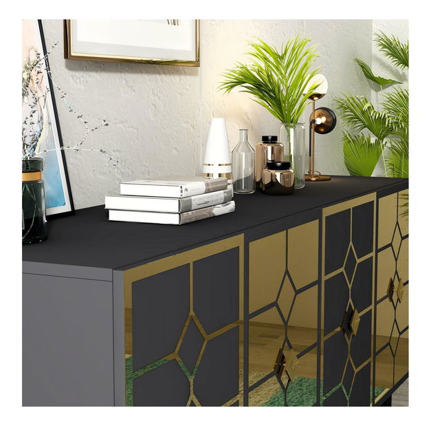 Skříňka Kavesi 1 (antracit + zlatá)