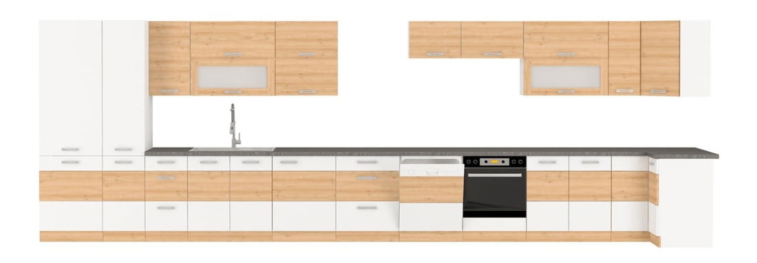 Kuchyně Iseldis 2 260 cm (bílá + buk iconic)