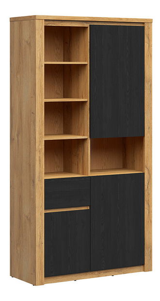 Regál Regides 3 Dub velký/Dub černý