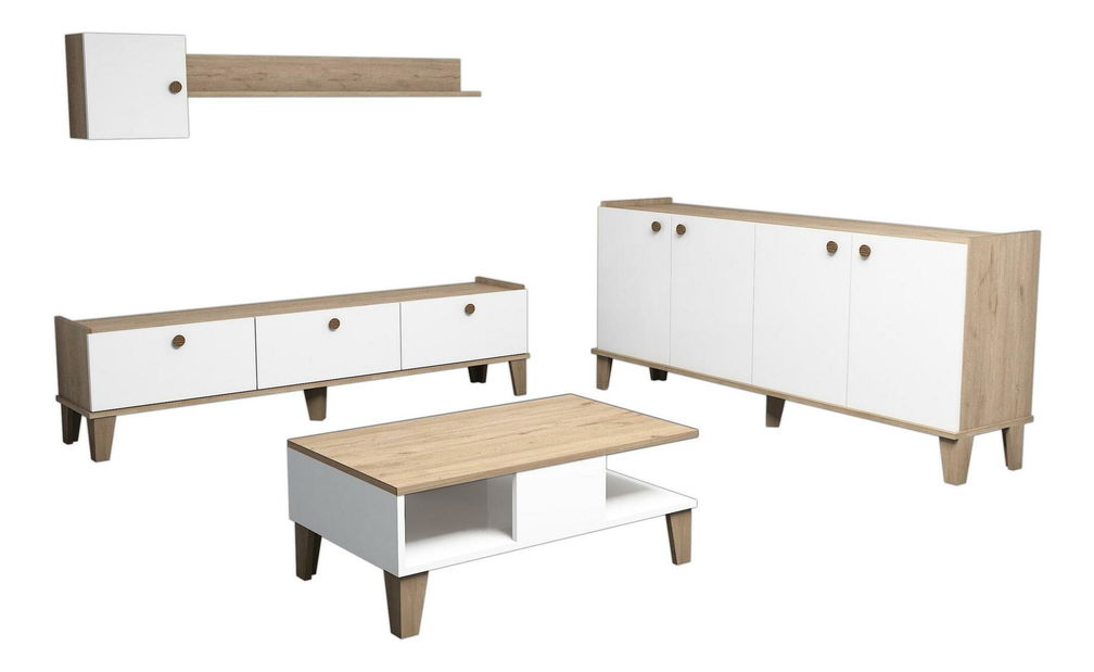 Obývací stěna Sommer 3 (dub + bílá) *výprodej