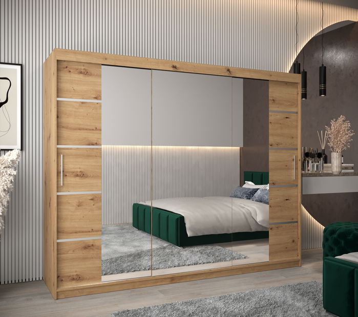 Šatní skříň 250 cm Verika 4 250 (dub artisan)