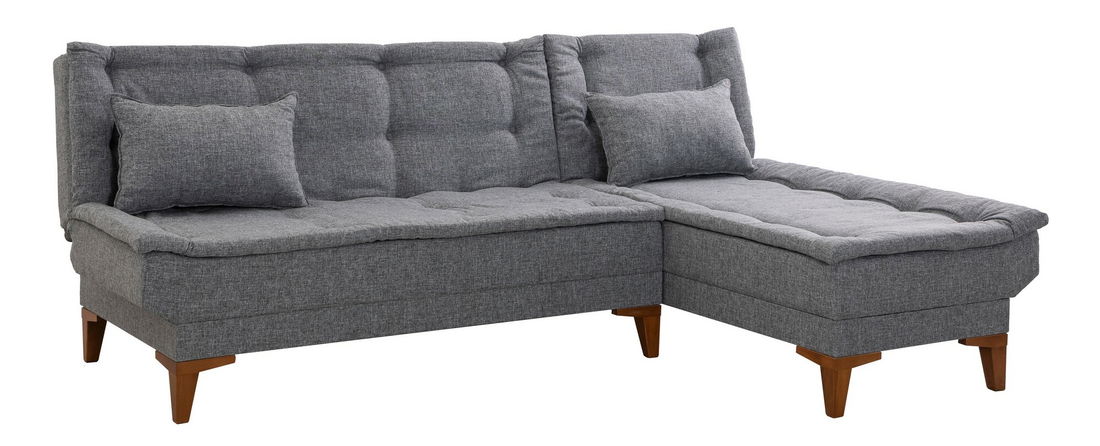 Rohová sedačka Santic (Tmavá šedá)