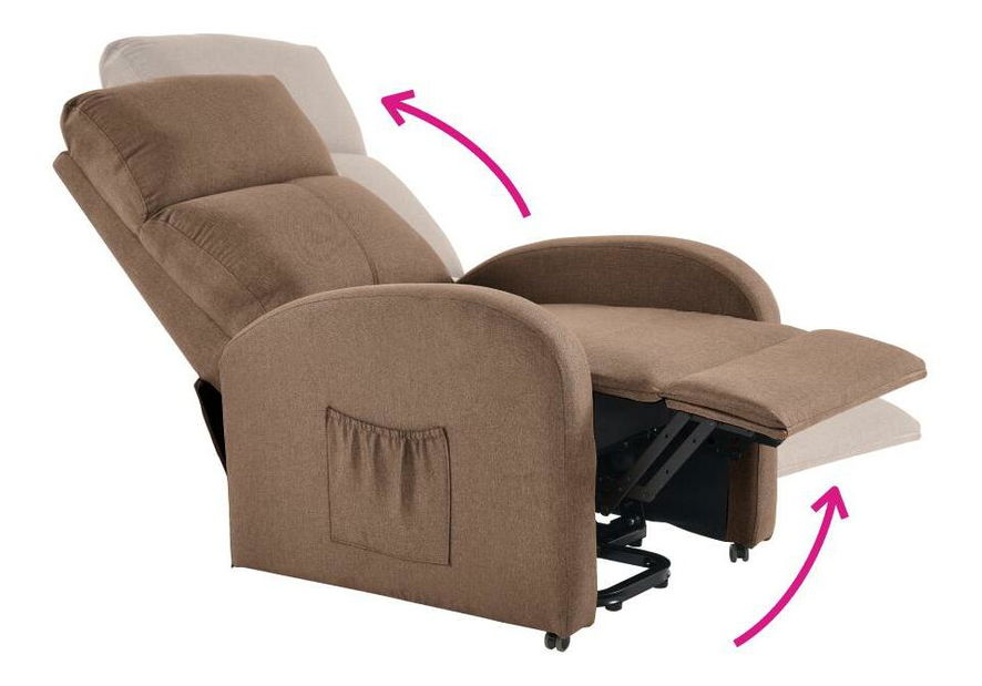 Polohovací křeslo Nefasto (světlohnědá)