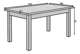 Jídelní stůl Raviel80 (craft zlatý)