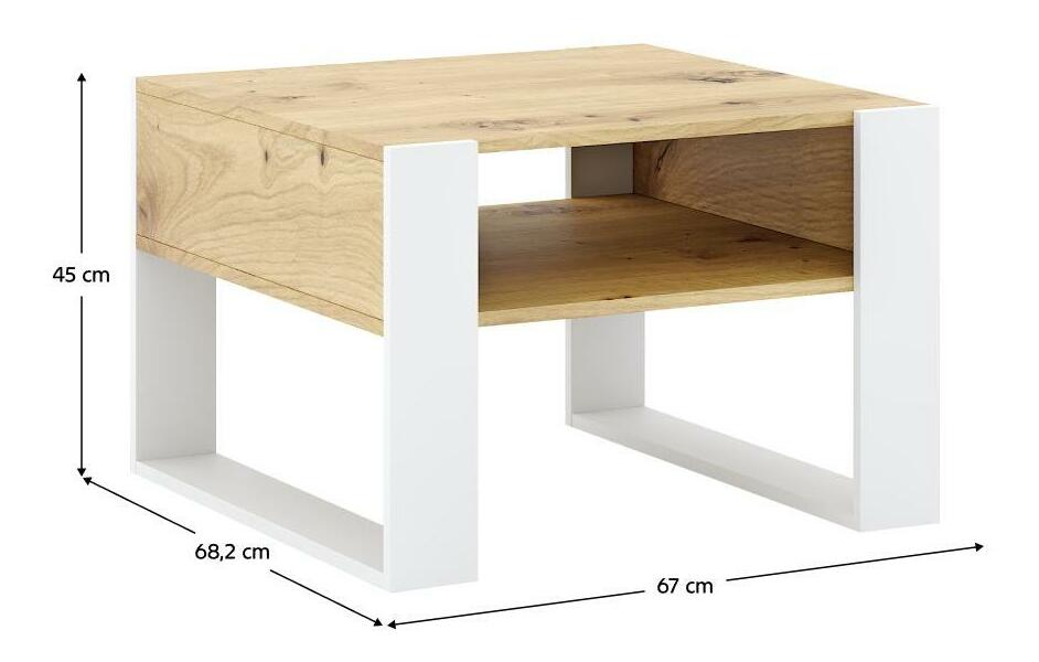 Konferenční stolek Corosta 2 (dub artisan + bílá)