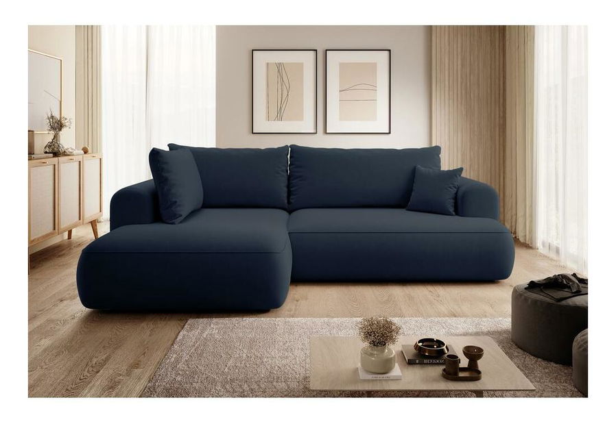 Rohová sedací souprava Olivo II (L) (modrá + černá)