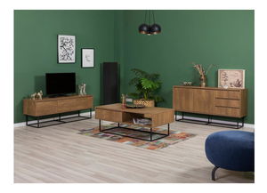 Souprava nábytku do obývacího pokoje Laxi 14 (ořech + černá)