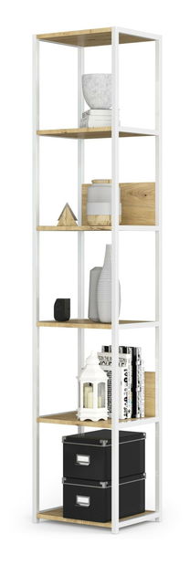 Regál Loriana (bílá + dub artisan)