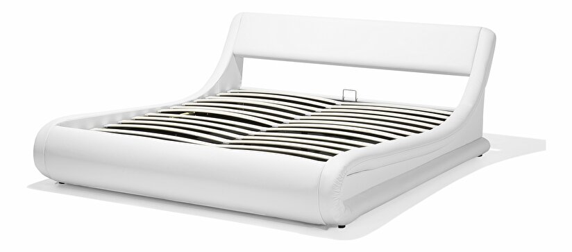 Manželská postel 180 cm AVENUE (s roštem a úl. Prostorem) (bílá)
