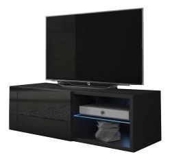 TV stolek/skříňka Brent (černá + lesk černý)