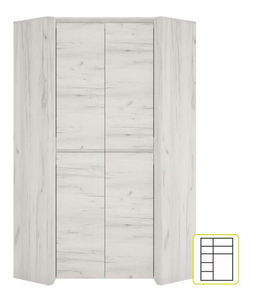 Rohová šatní skříň Adamu Typ 21 2D