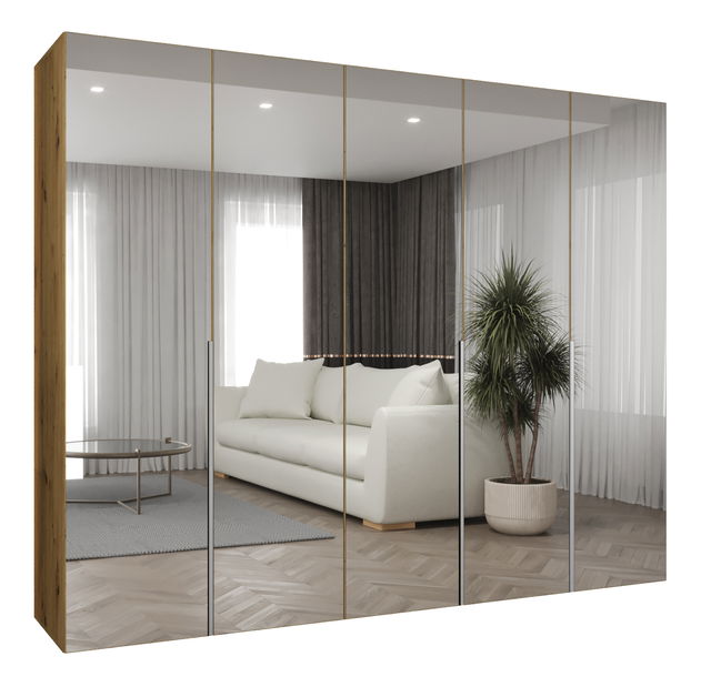 Šatní skříň 250 cm Alice 3 (dub artisan + kašmír)