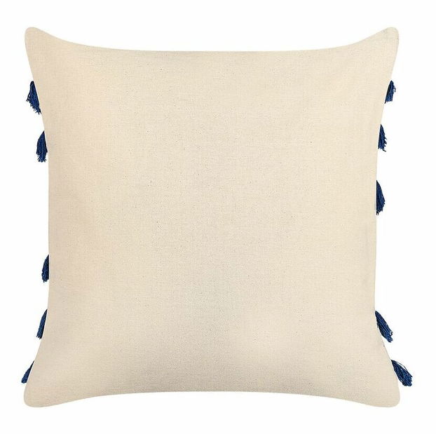 Sada 2 ozdobných polštářů 45 x 45 cm Pleo (béžová + modrá)