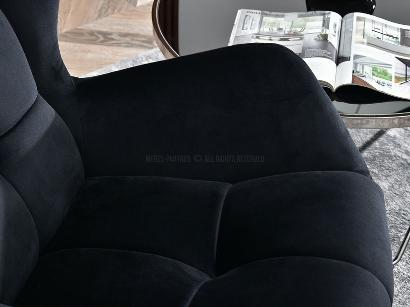 Designové křeslo Norweien (černá + zlatá)