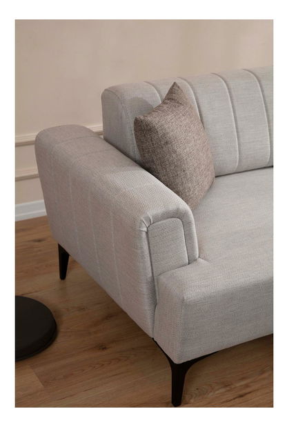 Rohová sedačka Hamletta (P) (ecru + černá)