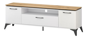 TV skříňka Vejares (bílá + dub evoke)