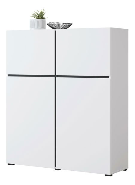 Komoda Crossroad W76 (černá + bílá)