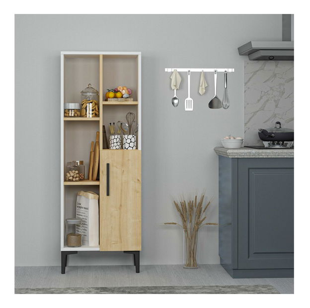 Regál Nobuti (bílá + dub safírový)