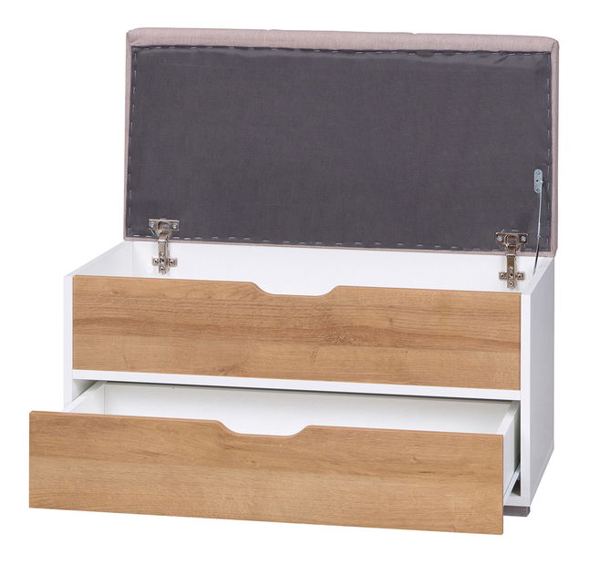 Botník Iweta KUF (bílá matná + dub zlatý)