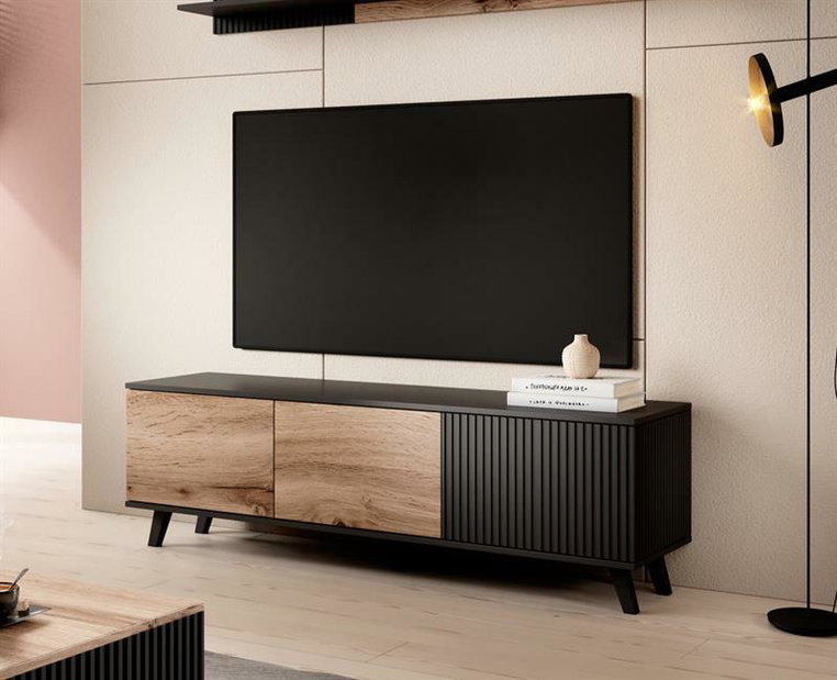 Tv stolek Ranae RTV1 (dub wotan + černá)