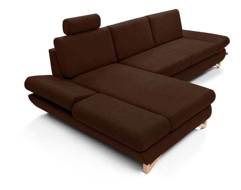 Rohová sedací souprava Aveley (tmavě hnědá) (L)