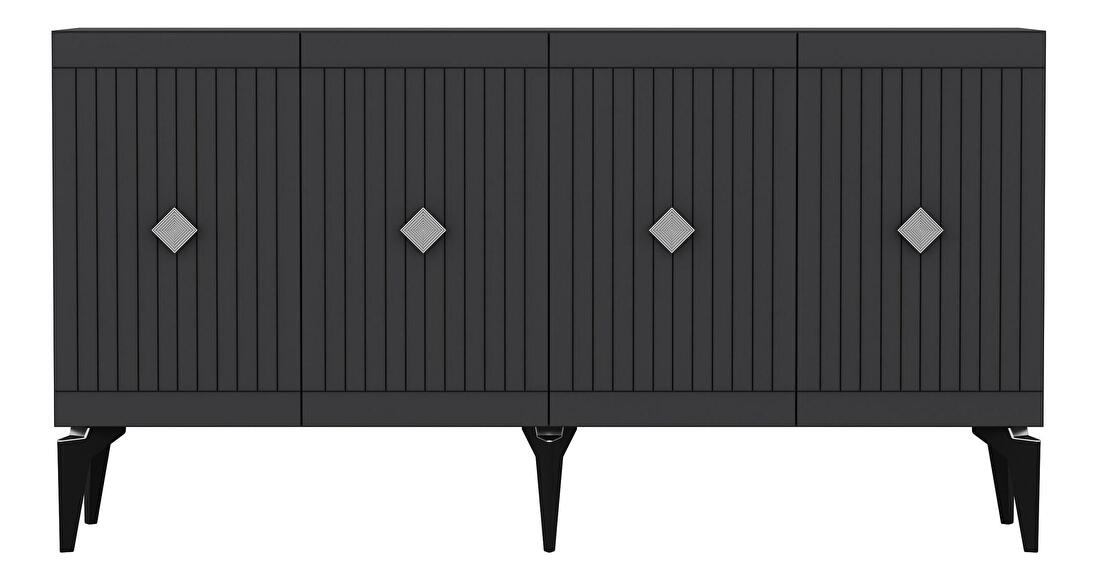  Konzolový stolek Lideke (antracit + stříbrná)