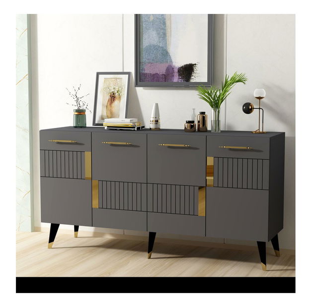 Skříňka Lotoka 1 (antracit + zlatá)