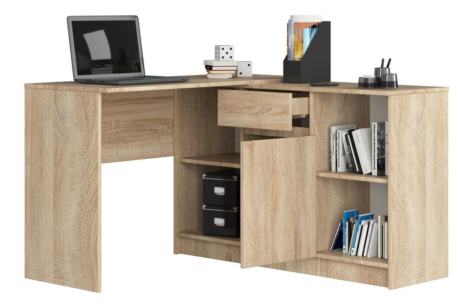 Rohový PC stolek Bahar (dub sonoma)